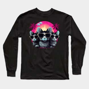 Retro Wave Chinchilla Group Long Sleeve T-Shirt